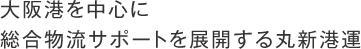 大阪港を中心に
総合物流サポートを展開する丸新港運